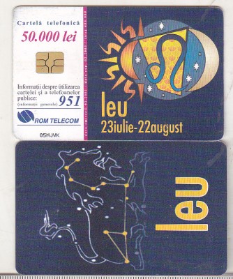 bnk card Cartela telefonica 2001 - Zodiac Leu - RO-ROM-0096B foto