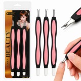 Setul de unghii cu unghii, cuticule, trimmer, roz pentru manichiură