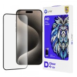 Folie de protectie Ecran Lito D+ Pro pentru Apple iPhone 15 Pro Max, Sticla Securizata, Full Glue, Neagra