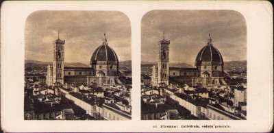 ST17N Firenze, Cattedrale, veduta generale, stereoscopic photo foto