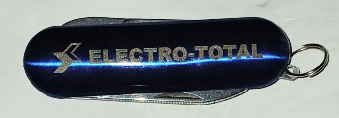 CY - Un frumos mini-briceag RO dupa 1990 &quot;ELECTRO-TOTAL&quot; / no-nout nefolosit la cutie (din carton) / perfect functional / L: 6 cm (inchis) 22,50 g