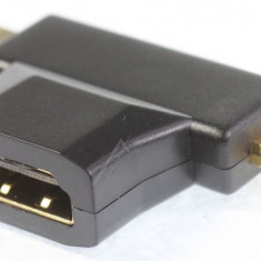 ADAPTOR HDMI-A MAMA> HDMI-C + HDMI-D TATA 65446 DELOCK