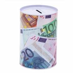 Pusculita metalica Pufo, model Euro Money, 15 x 10 cm, multicolor