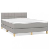 Cumpara ieftin Pat continental, gri deschis, 140x200 cm, material textil