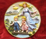 FARFURIE / APLICA DECORATIVA CU DECOR 3 D DECOR INGERUL PAZITOR 22 CM