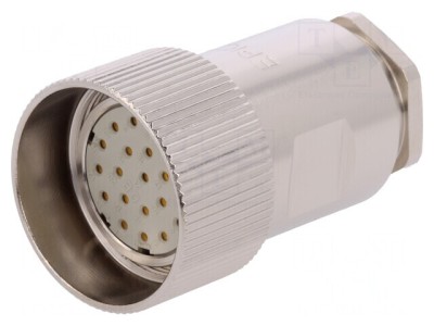 Conector M23 Mamă 21 PIN Lipire Pe Cablu Drept 7,5A foto