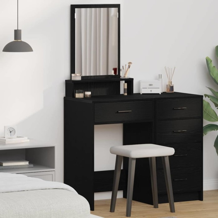vidaXL Masă de toaletă Stejar negru 50 x 41 x 140 cm Lemn compozit