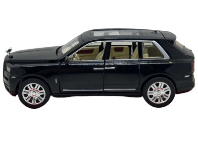 Macheta Rolls Royce Cullinan SUV Die-Cast 1:24 Negru - sunete, lumini si resort- 20cm foto