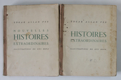 HISTOIRES EXTRAORDINAIRES par EDGAR ALLAN POE , illustrations de GUS BOFA , DEUX VOLUMES , 1941 , EXEMPLAR NUMEROTAT 1058 DIN 3000 , PREZINTA PETE SI foto