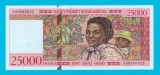 Bancnotă Madagascar (pick 82) 25 000 Francs 1998 UNC serie: A 00980825
