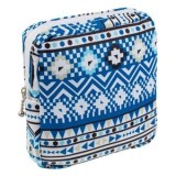 Portfard textil cu model aztec, 13x3.5x13 cm, albastru, CMCLASS