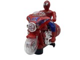 Motocicleta Spiderman de jucarie cu baterii, lumini si muzica