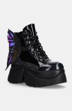 Koi Footwear bocanci femei, culoarea negru, cu platforma, Evil Fairy Queen