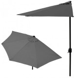 Parasolar tip umbrela cu manivela, diametru 270 cm, forma semicerc, montare pe perete, otel MultiMark GlobalProd