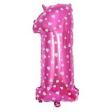Balon din Folie Metalizata Cyrax, Roz Cifra 1