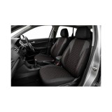 Huse scaune auto universale Premium negre cu cusaturi rosii, set fractionat
