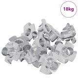 vidaXL T-nut cu prongs 7200 pcs Argintiu M6 mm Oțel 864997