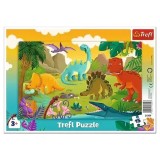 PUZZLE TREFL 15 CU CADRU DINOZAURI