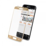 Cumpara ieftin Folie protectie ecran sticla curbata Samsung Galaxy S7 EDGE pentru tot ecranul (Full Cover) curbata 3D, Aurie