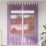 Perdele Voile cu Bucle 2 buc Violet 140x260 cm