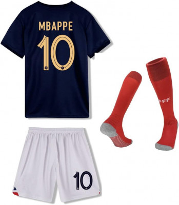 #10 Tricou Fotbal Copii pentru tineret Franța costum de fotbal Cămașă sport cu ș foto