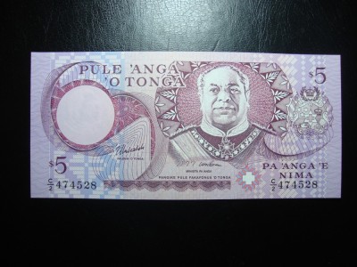 TONGA 5 DOLARI 1995 UNC foto