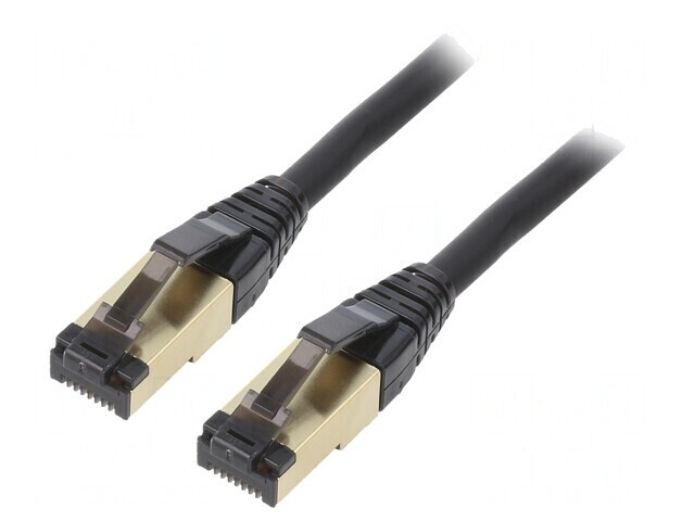 Patch cord S/FTP Cat 8 negru 15m LSZH 27AWG