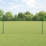 St&acirc;lpi de gard vidaXL 5 pcs U-Channel Verde 120 cm, Gard hexagonal vidaXL Verde 1,2x10 m