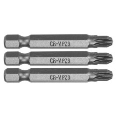 65477 STHOR Set 3 biti pozidrive PZ3, prindere hexagonala 1/4&amp;quot;, lungime 50 mm