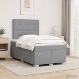 Cumpara ieftin Pat boxspring cu saltea Gri deschis 120 x 200 cm Tesatura