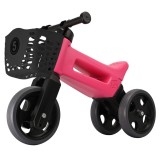 Bicicleta fara pedale Funny Wheels Rider Sport Pink/Black, cu cosulet pentru ghidon, 2 in 1, 18+ luni, pneuri de cauciuc, 4 nivele de reglaj pe inalti