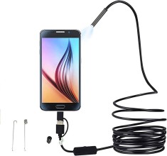 Camera tip Endoscop, Zamo&reg;, pentru Inspectie, interfata USB-A si USB-C, Cablu 5M, Camera 7mm, Rezist
