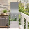 Ghiveci de Grădină cu Panou Decorativ Argintiu 50 x 140 cm