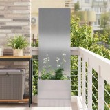 Ghiveci de Grădină cu Panou Decorativ Argintiu 50 x 140 cm