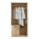 Dulap haine Bodolz 2 usi 1 cu oglinda 3 sertare [en.casa] HausGarden Leisure