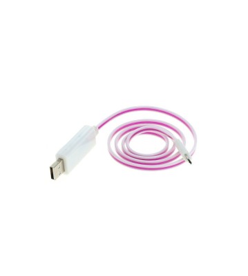 Cablu de date OTB Micro-USB cu lumina de functionare animata-Culoare Roz deschis foto