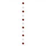 Ghirlandă Decorativă Crăciun, 80cm, Bile Spumă, Culoare Roșu și Alb, Oem