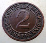2.795 GERMANIA WEIMAR 2 REICHSPFENNIG 1936 F, Europa, Bronz