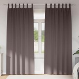 Perdele cu perdele 2 pcs Maro &icirc;nchis 260 x 140 cm Poliester