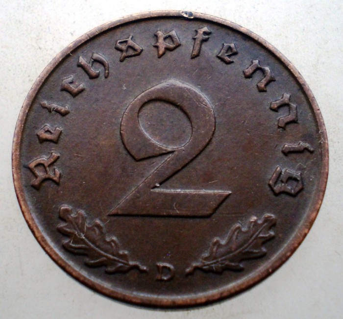 2.829 GERMANIA 2 REICHSPFENNIG 1938 D