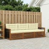 vidaXL Set de canapele de exterior cu pernă 3 pcs Natural și Crem 3382963