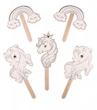 Set 6 piese creatii masca Curcubeu si Unicorn din hartie
