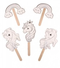 Set 6 piese creatii masca Curcubeu si Unicorn din hartie