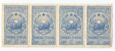 *Romania, lot 536 cu 4 timbre fiscale generale, 1953, NG foto