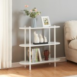 Raft carti &Oslash;vre 76,5x80x30cm cu 3 rafturi alb [en.casa] HausGarden Leisure