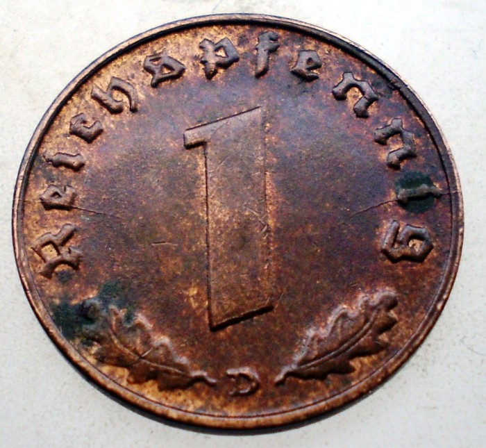 B.136 GERMANIA 1 REICHSPFENNIG 1939 D