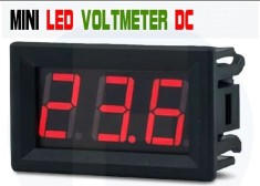 Voltmetru DC 12 - 24 V trei fire digital panou solar auto redresor max 30 V
