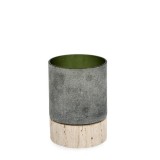 Cumpara ieftin Suport lumanare marmura maro sticla verde Mirissa &Oslash;9,5x13h