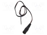 Cablu DC 5,5/2,5 Soclu Drept Negru 0,25m 2x0,75mm2 WEST POL