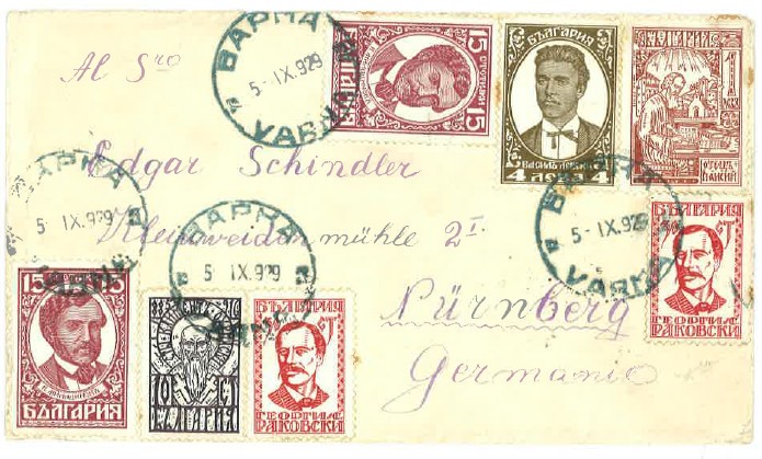 Plic circulat Germania Bulgaria 1929